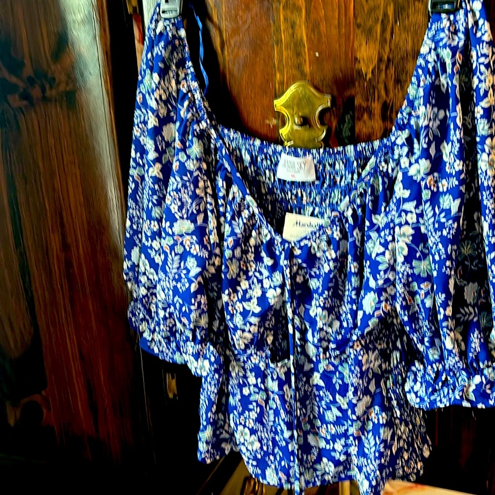 Gorgeous royal blue multicolor crop top extra large